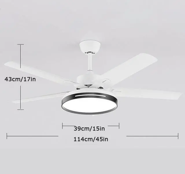 Alt view image 4 of 4 - Outdoor Ceiling Fan with Lights 45 Inch Ceiling Fans with Lights and Remote Can Be Timed 6 Speed 3 Color Smart Ceiling Fan Modern Simple Fan Light for Bedroom Living Room Kids Room