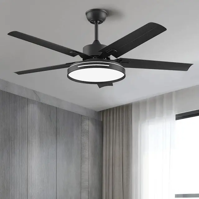 Alt view image 2 of 7 - Outdoor Ceiling Fan with Lights 45 Inch Ceiling Fans with Lights and Remote Can Be Timed 6 Speed 3 Color Smart Ceiling Fan Modern Simple Fan Light for Bedroom Living Room Kids Room