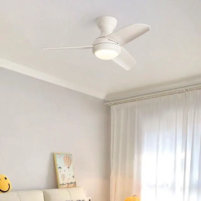 Alt view image 2 of 7 - Ceiling Fans with Lights, 37 inch Ceiling Fans with Lights and Remote Flush Mount Ceiling Fan with Quiet Reversible DC Motor Low Profile Ceiling Fan with Light for Bedroom Living Room Patio