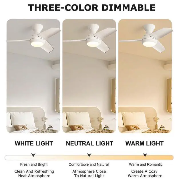 Alt view image 3 of 7 - Ceiling Fans with Lights, 37 inch Ceiling Fans with Lights and Remote Flush Mount Ceiling Fan with Quiet Reversible DC Motor Low Profile Ceiling Fan with Light for Bedroom Living Room Patio