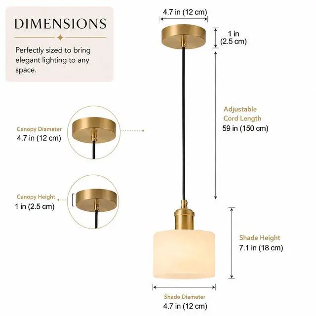 Alt view image 6 of 7 - Natural Marble Pendant Lights for Kitchen Island, Gold Brass Modern Pendant Light, Adjustable E26 Hanging Light Fixture, 3-Color Dimmable Chandelier for Bedroom Dining Room Living Room Hallway
