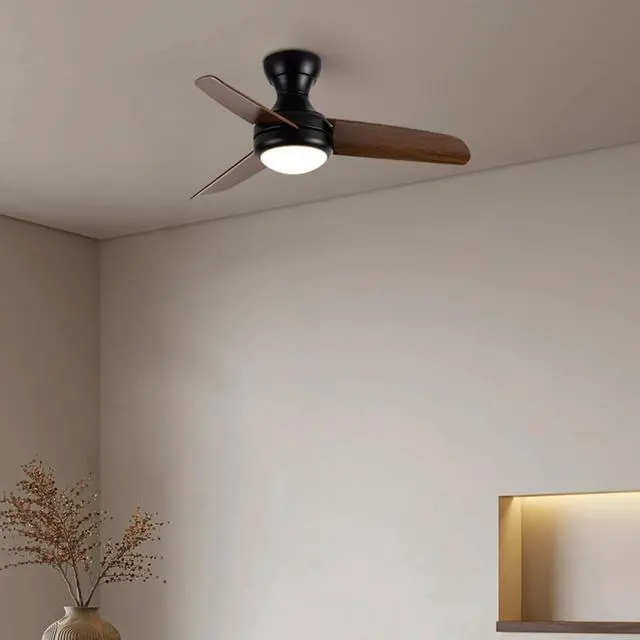 Alt view image 2 of 7 - Ceiling Fans with Lights, 37 inch Ceiling Fans with Lights and Remote Flush Mount Ceiling Fan with Quiet Reversible DC Motor Low Profile Ceiling Fan with Light for Bedroom Living Room Patio