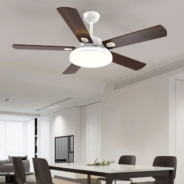 Alt view image 2 of 5 - with Remote Mute Bedroom Ceiling Fan Modern Simple Ceiling Fan with Lights 6 Speed 3 Color Flush Mount Indoor Ceiling Fans Wood Ceiling Fans with Lights and Remote