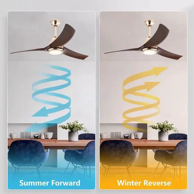 Alt view image 5 of 7 - 52 Modern Ceiling Fans with Lights Indoor/Outdoor Ceiling Fans with Lights and Remote 3CCT, 6 Speed Reversible DC Motor, Reversible Blades, for Patio Bedroom Outdoor/Indoor