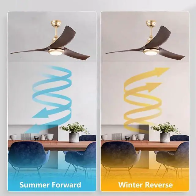 Alt view image 5 of 7 - 52 Modern Ceiling Fans with Lights Indoor/Outdoor Ceiling Fans with Lights and Remote 3CCT, 6 Speed Reversible DC Motor, Reversible Blades, for Patio Bedroom Outdoor/Indoor