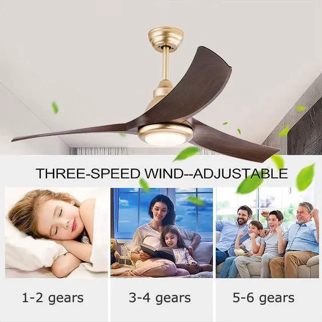 Alt view image 6 of 7 - 52 Modern Ceiling Fans with Lights Indoor/Outdoor Ceiling Fans with Lights and Remote 3CCT, 6 Speed Reversible DC Motor, Reversible Blades, for Patio Bedroom Outdoor/Indoor
