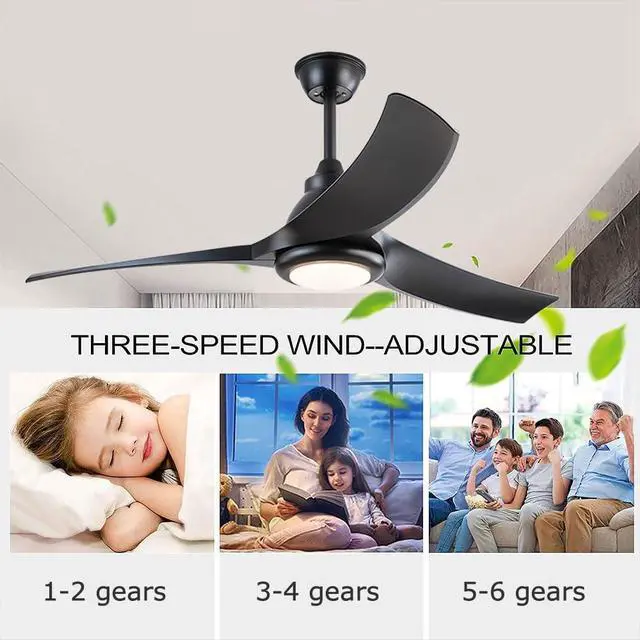 Alt view image 6 of 7 - 52 Modern Ceiling Fans with Lights Indoor/Outdoor Ceiling Fans with Lights and Remote 3CCT, 6 Speed Reversible DC Motor, Reversible Blades, for Patio Bedroom Outdoor/Indoor