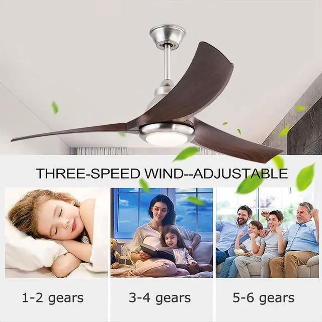 Alt view image 6 of 7 - 52 Modern Ceiling Fans with Lights Indoor/Outdoor Ceiling Fans with Lights and Remote 3CCT, 6 Speed Reversible DC Motor, Reversible Blades, for Patio Bedroom Outdoor/Indoor