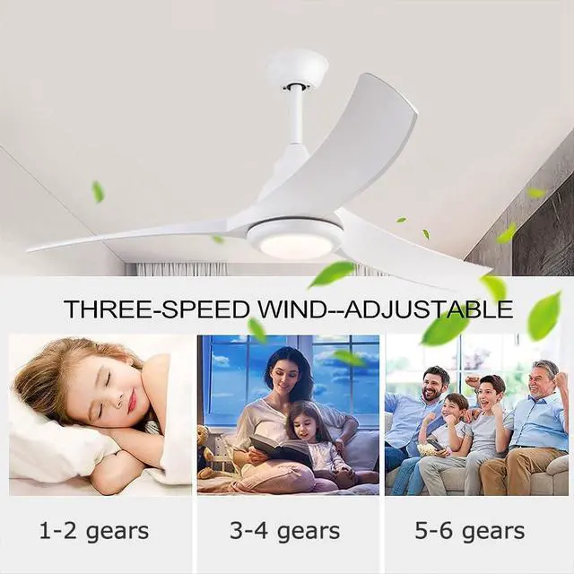 Alt view image 6 of 7 - 52 Modern Ceiling Fans with Lights Indoor/Outdoor Ceiling Fans with Lights and Remote 3CCT, 6 Speed Reversible DC Motor, Reversible Blades, for Patio Bedroom Outdoor/Indoor