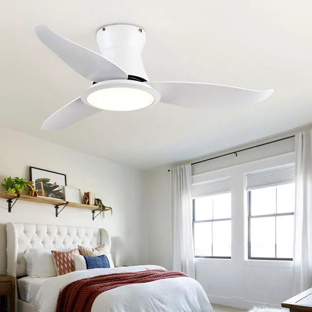 Alt view image 3 of 4 - 36 inch Low Profile Ceiling Fans with Lights Flush Mount Ceiling Fan with Light and Remote Control, Reversible, 3CCT, Dimmable, Noiseless Modern Ceiling Fans for Bedroom Indoor/Outdoor Use