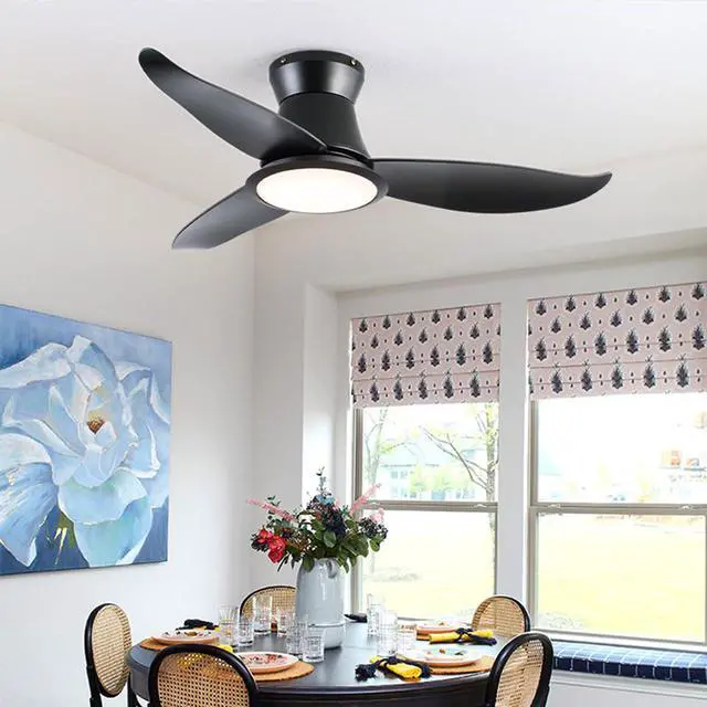 Alt view image 4 of 7 - 36 inch Low Profile Ceiling Fans with Lights Flush Mount Ceiling Fan with Light and Remote Control, Reversible, 3CCT, Dimmable, Noiseless Modern Ceiling Fans for Bedroom Indoor/Outdoor Use
