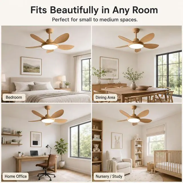 Alt view image 7 of 7 - 42 inch Ceiling Fan with Lights Modern Ceiling Fan with Lights and Remote, 3CCT 6-Speeds Quiet DC Moto, Indoor Low Profile Ceiling Fan for Living Room,Indoor/Outdoor Use