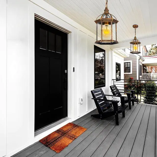 Alt view image 4 of 7 - Outdoor Pendant Lights for Porch, Vintage Bronze Exterior Hanging Lantern Anti-Rust Aluminum Hanging Lights with Clear Glass Shade Waterproof Pendant Light for Front Door Foyer Entryway