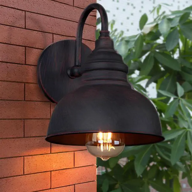Alt view image 2 of 7 - 2-Pack Outdoor Gooseneck Wall Sconce, Rustic Farmhouse Exterior Barn Light Antique Copper Finish Wall Mount Light Vintage Wall Lighting Fixture E26 Waterproof Wall Lantern for Garage Patio