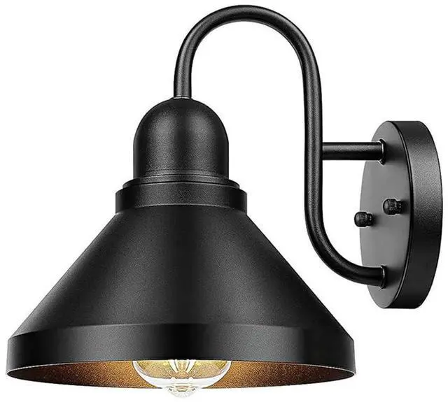 Main image of Vintage Outdoor Wall Sconce 8 Inch Gooseneck Barn Light Anti-Rust Waterproof Wall Mount Porch Lights Farmhouse Exterior Wall Light for Garage Patio Doorway(Black)
