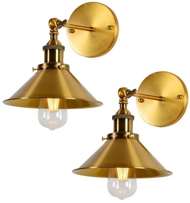Main image of Vintage Gold Porch Wall Light Fixtures, Gooseneck Wall Mount Wall Sconce Anti-Rust Waterproof Iron Outdoor Wall Lights Retro Farmhouse Gooseneck Wall Sconce for Porch, Garage, Patio