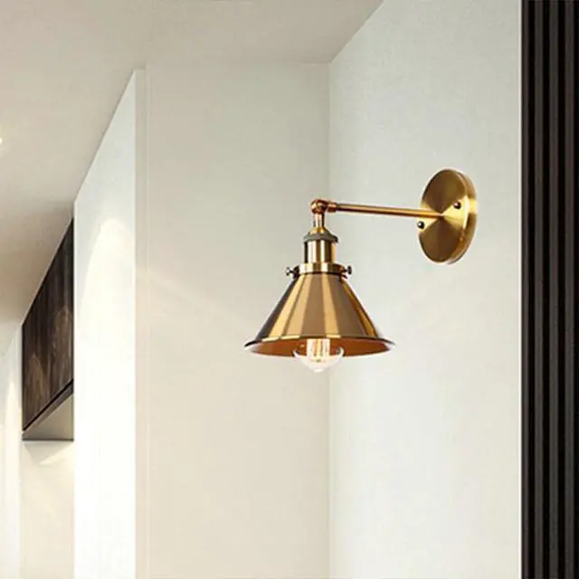 Alt view image 3 of 7 - Vintage Gold Porch Wall Light Fixtures, Gooseneck Wall Mount Wall Sconce Anti-Rust Waterproof Iron Outdoor Wall Lights Retro Farmhouse Gooseneck Wall Sconce for Porch, Garage, Patio