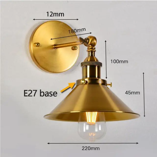 Alt view image 7 of 7 - Vintage Gold Porch Wall Light Fixtures, Gooseneck Wall Mount Wall Sconce Anti-Rust Waterproof Iron Outdoor Wall Lights Retro Farmhouse Gooseneck Wall Sconce for Porch, Garage, Patio