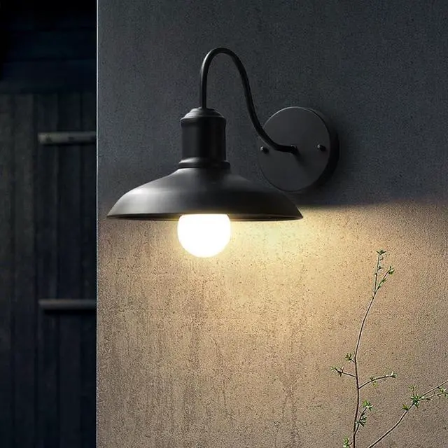 Alt view image 3 of 7 - Outdoor IP54 Waterproof Wall Sconce Black Iron Gooseneck Exterior Wall Lights Wall Mount Farmhouse Vintage Porch Lights Barn Lighting Fixture for Garage Patio Doorway