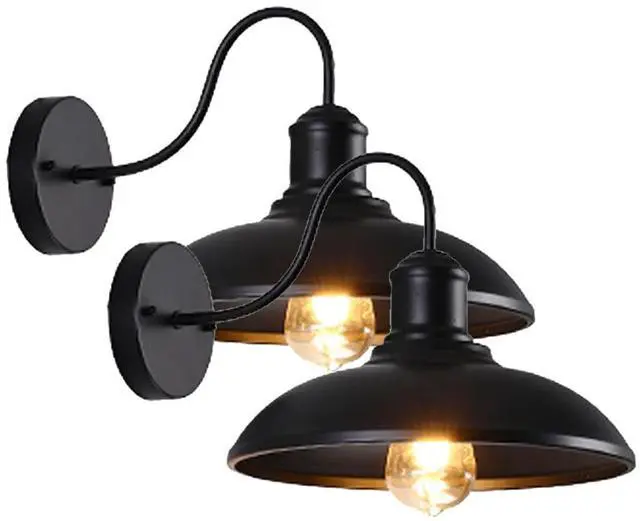 Main image of Outdoor IP54 Waterproof Wall Sconce Black Iron Gooseneck Exterior Wall Lights Wall Mount Farmhouse Vintage Porch Lights Barn Lighting Fixture for Garage Patio Doorway