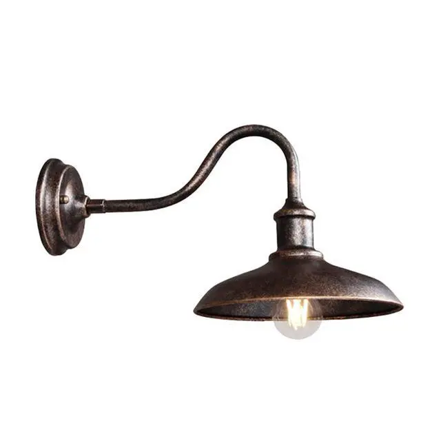 Main image of American Retro Outdoor Wall Lights 9.8 Inch Iron Porch Wall Lighting Vintage Bronze Wall Mount Wall Sconce Farmhouse IP54 Waterproof Exterior Gooseneck Barn Light