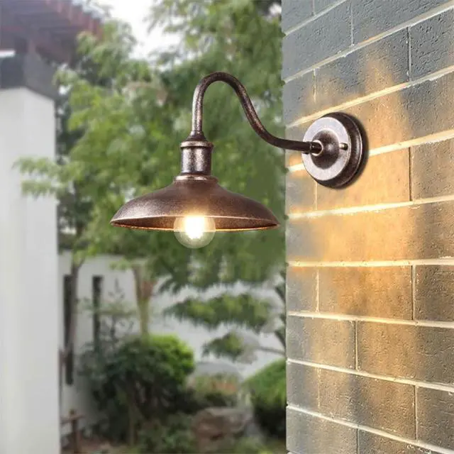 Alt view image 3 of 7 - American Retro Outdoor Wall Lights 9.8 Inch Iron Porch Wall Lighting Vintage Bronze Wall Mount Wall Sconce Farmhouse IP54 Waterproof Exterior Gooseneck Barn Light