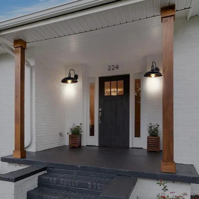 Alt view image 7 of 7 - 2-Pack Dusk to Dawn Outdoor Wall Sconces, Exterior Gooseneck Barn Light Fixtures Waterproof Black Farmhouse Outdoor Wall Lights Outside Wall Mount Light Fixture for Porch House Garage Patio