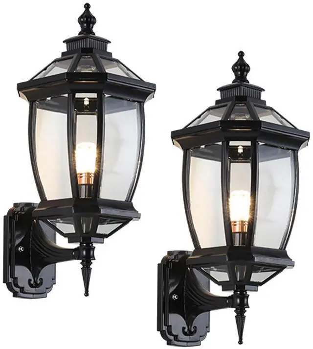 Main image of Vintage Outdoor Wall Lights Aluminum Octagonal Exterior Lighting Fixtures Wall Mount 17" Waterproof Porch Lights with Clear Glass Shade E26 Socket for House Patio Front Door