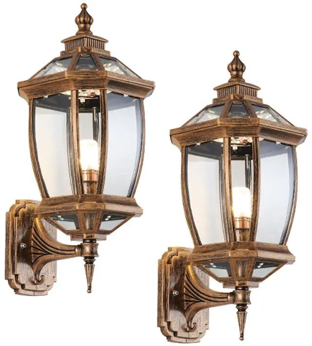 Main image of Vintage Outdoor Wall Lights Aluminum Octagonal Exterior Lighting Fixtures Wall Mount 17" Waterproof Porch Lights with Clear Glass Shade E26 Socket for House Patio Front Door