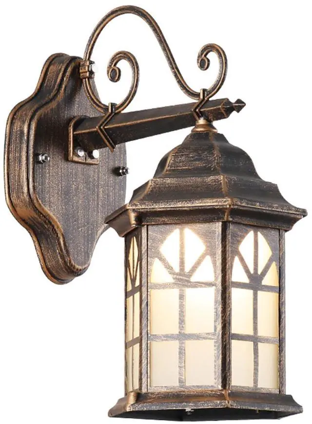 Main image of Outdoor Wall Light Fixtures Exterior Waterproof Porch Lights Aluminum Retro Outdoor Wall Sconce with Soft Light Glass E26 Socket for House Doorway Garage