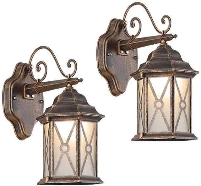 Main image of Exterior Wall Sconce IP54 Waterproof Outdoor Wall Lantern Porch Light with Glass Shade & E26 Socket Aluminum Anti-Rust Outdoor Light Fixture for Garage Backyard