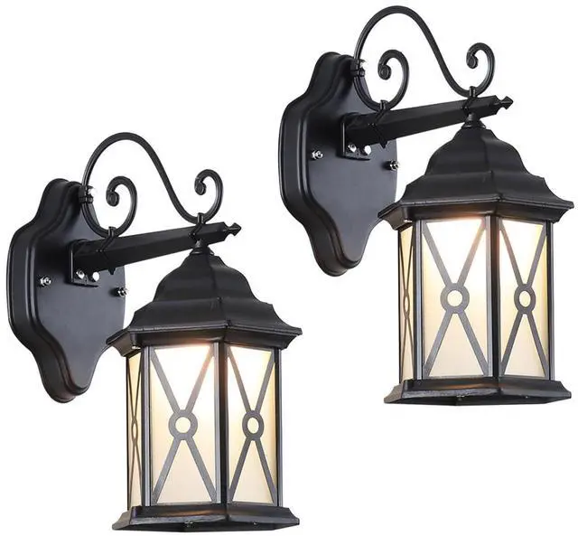 Main image of Exterior Wall Sconce IP54 Waterproof Outdoor Wall Lantern Porch Light with Glass Shade & E26 Socket Aluminum Anti-Rust Outdoor Light Fixture for Garage Backyard