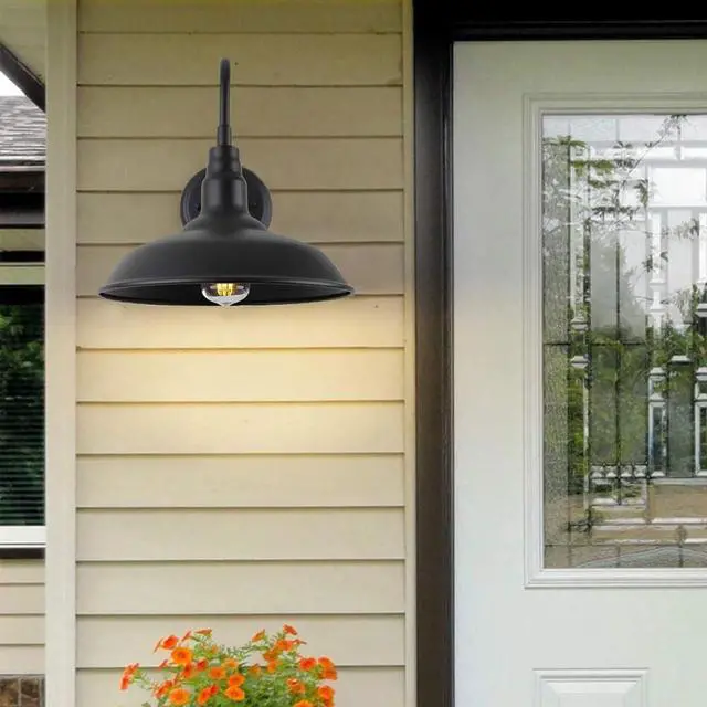 Alt view image 3 of 7 - 20 Inch Large Porch Outdoor Wall Sconce Waterproof Wall Mount Vintage Wall Lights Black Gooseneck Exterior Barn Light Farmhouse Retro Nostalgia Garage Patio Lighting Luminaire