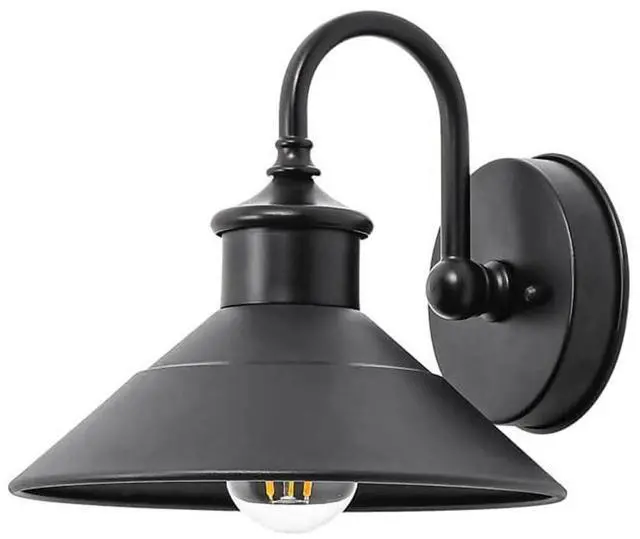 Main image of Outdoor Barn Light Farmhouse Vintage Gooseneck Wall Sconce Exterior Waterproof Porch Wall Light Fixtures 9.44 Inch Wall Mount Outdoor Wall Lamp. Black, E26/E27 Base