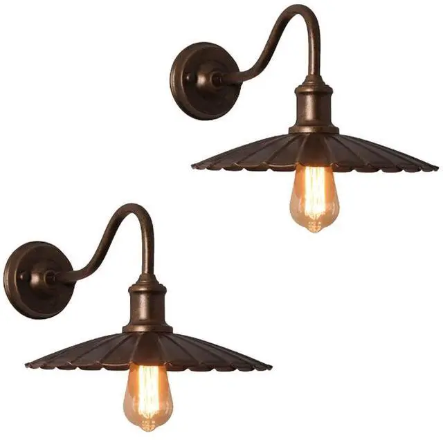 Main image of Outdoor Wall Lamp Vintage Porch Waterproof Wall Sconce 12 Inch Hardware Gooseneck Barn Light Wall Mount Farmhouse Exterior Wall Light Fixtures for Garage Patio Doorway