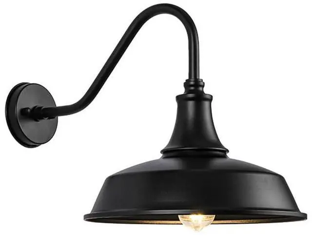Main image of Farmhouse Outdoor Barn Light Black Gooseneck Waterproof Wall Sconce Wall Mount Retro Porch Lights Outdoor E26 22 Inch Gooseneck Light Fixture for Garage Patio Doorway