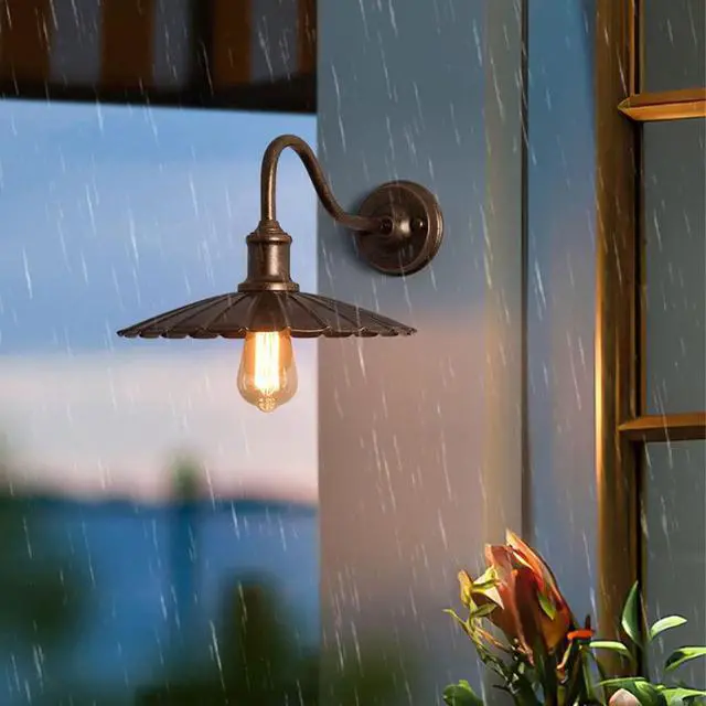Alt view image 4 of 7 - Outdoor Wall Lamp Vintage Porch Waterproof Wall Sconce 12 Inch Hardware Gooseneck Barn Light Wall Mount Farmhouse Exterior Wall Light Fixtures for Garage Patio Doorway