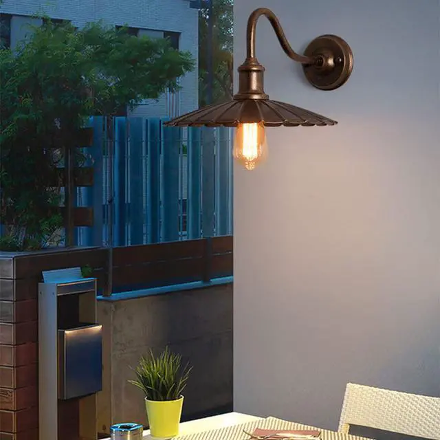 Alt view image 2 of 7 - Outdoor Wall Lamp Vintage Porch Waterproof Wall Sconce 12 Inch Hardware Gooseneck Barn Light Wall Mount Farmhouse Exterior Wall Light Fixtures for Garage Patio Doorway