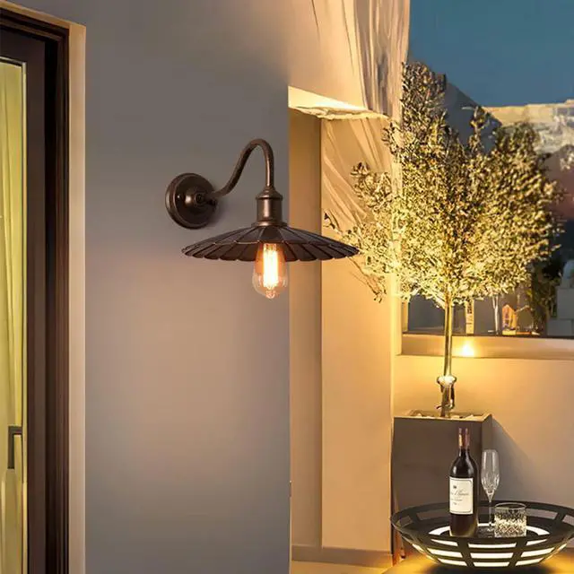 Alt view image 5 of 7 - Outdoor Wall Lamp Vintage Porch Waterproof Wall Sconce 12 Inch Hardware Gooseneck Barn Light Wall Mount Farmhouse Exterior Wall Light Fixtures for Garage Patio Doorway