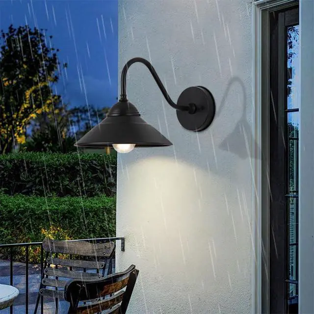 Alt view image 4 of 7 - Industry Vintage Outdoor Wall Sconce 15.7 Inch Exterior Porch Wall Light Fixtures IP54 Waterproof Gooseneck Barn Light Farmhouse Wall Mount Light Fixture Outdoor