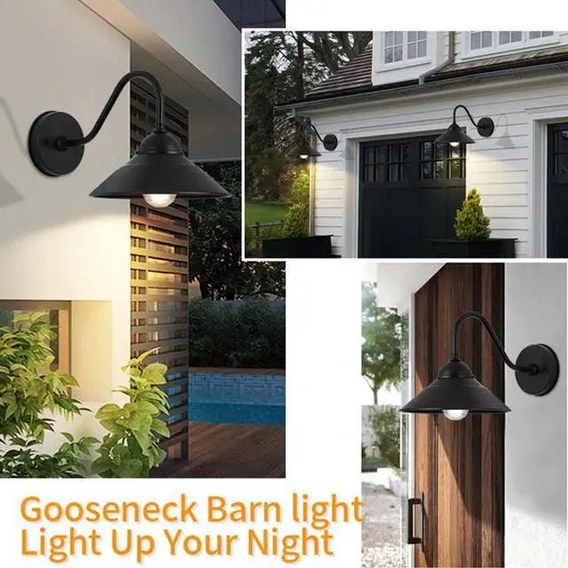 Alt view image 6 of 7 - Industry Vintage Outdoor Wall Sconce 15.7 Inch Exterior Porch Wall Light Fixtures IP54 Waterproof Gooseneck Barn Light Farmhouse Wall Mount Light Fixture Outdoor