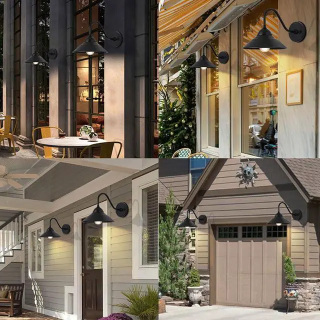 Alt view image 7 of 7 - Industry Vintage Outdoor Wall Sconce 15.7 Inch Exterior Porch Wall Light Fixtures IP54 Waterproof Gooseneck Barn Light Farmhouse Wall Mount Light Fixture Outdoor