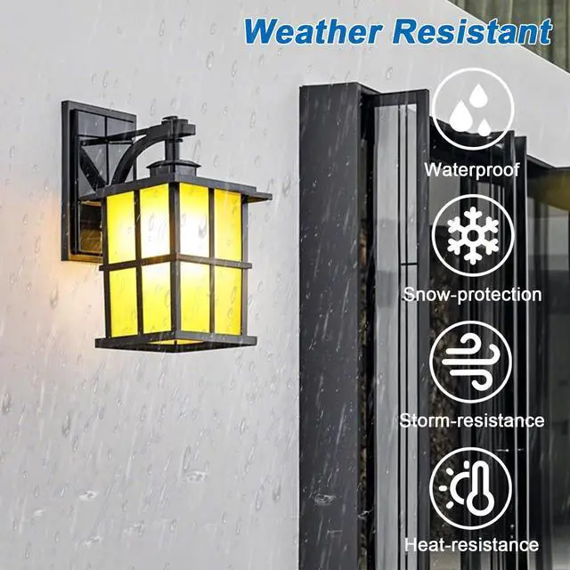 Alt view image 2 of 7 - 12.5Vintage Outdoor Wall Light Fixture Anti-Rust Aluminum Patio Wall Lanterns IP65 Waterproof Wall Mount Exterior Sconces for House Patio Outside Deck Garage Yard Front Door