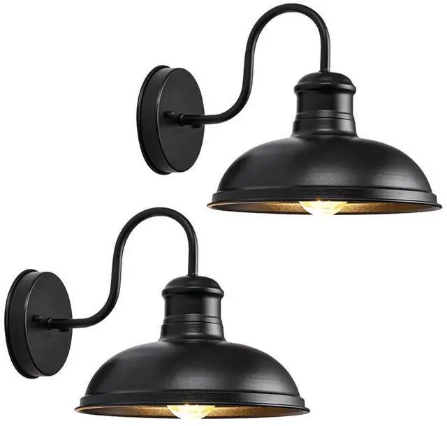 Main image of Outdoor Wall Sconce Wall Mount Exterior Gooseneck Barn Light 10 Inch Black Waterproof Wall Light Fixtures Vintage Farmhouse Light Fixture for Porch Garage Patio Doorway