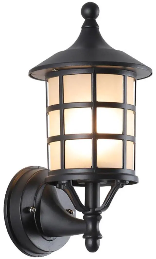 Main image of IP65 Waterproof Outdoor Wall Lights Aluminum Vintage Exterior Wall Sconces with Soft Light Glass Shade Matte Black Outdoor Light Fixtures for House Garage Patio Front Door Balcony