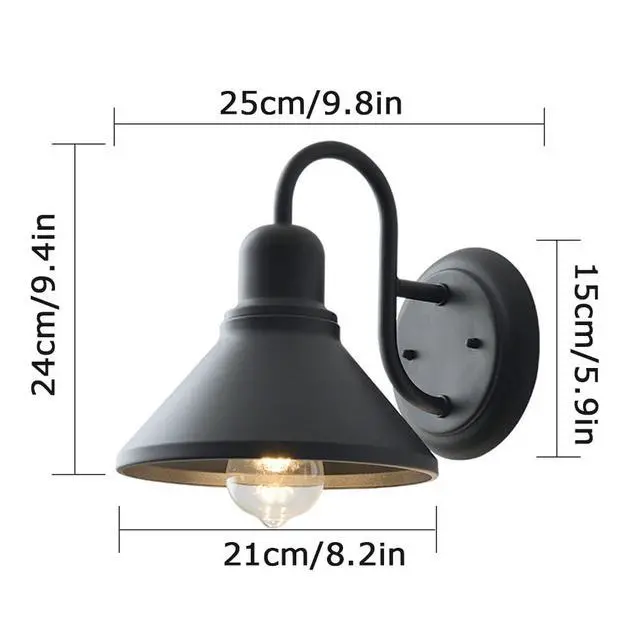Alt view image 7 of 7 - Outdoor Wall Sconce 8.2 Inch Vintage Gooseneck Barn Light Anti-Rust Waterproof Iron Porch Wall Lights Farmhouse Wall Mount Exterior Light Fixture for Garage Patio Doorway