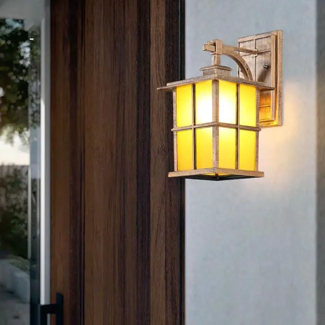 Alt view image 5 of 7 - 12.5Vintage Outdoor Wall Light Fixture Anti-Rust Aluminum Patio Wall Lanterns IP65 Waterproof Wall Mount Exterior Sconces for House Patio Outside Deck Garage Yard Front Door