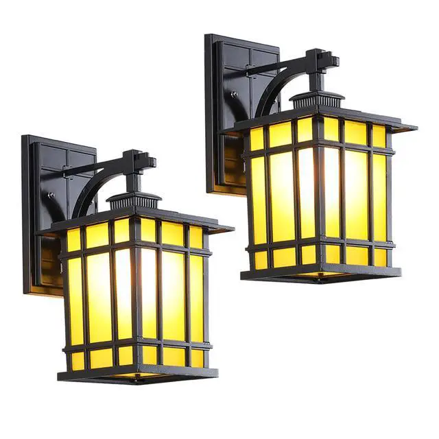 Main image of 12" Outdoor Wall Lantern Waterproof Anti-Rust Aluminum Porch Lights with Soft Light Glass Shade Vintage E26 Exterior Wall Light for Porch House Garage