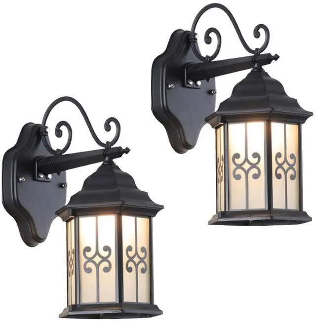 Main image of Outdoor Wall Light Fixtures Aluminum Vintage Exterior Wall Sconces IP65 Waterproof Anti-Rust Porch Lights with Soft Light Glass E26 Base for Patio Backyard Garage Doorway Front Door