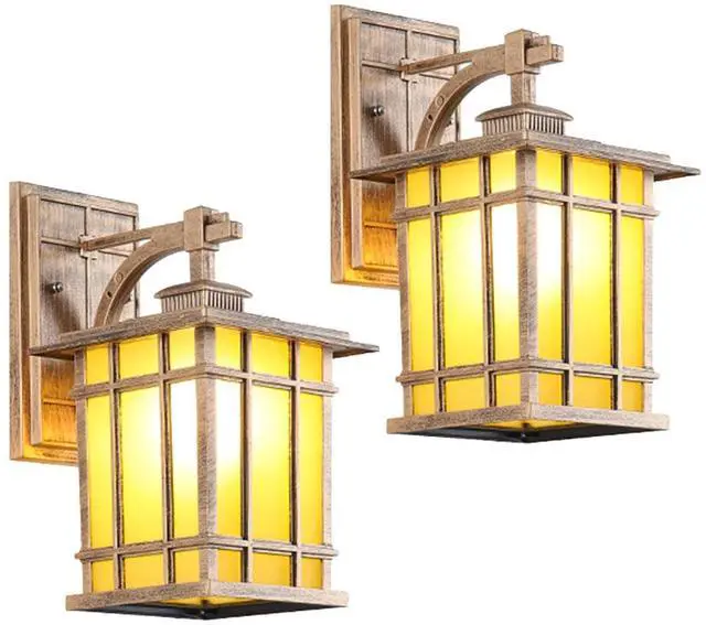 Main image of 12" Outdoor Wall Lantern Waterproof Anti-Rust Aluminum Porch Lights with Soft Light Glass Shade Vintage E26 Exterior Wall Light for Porch House Garage